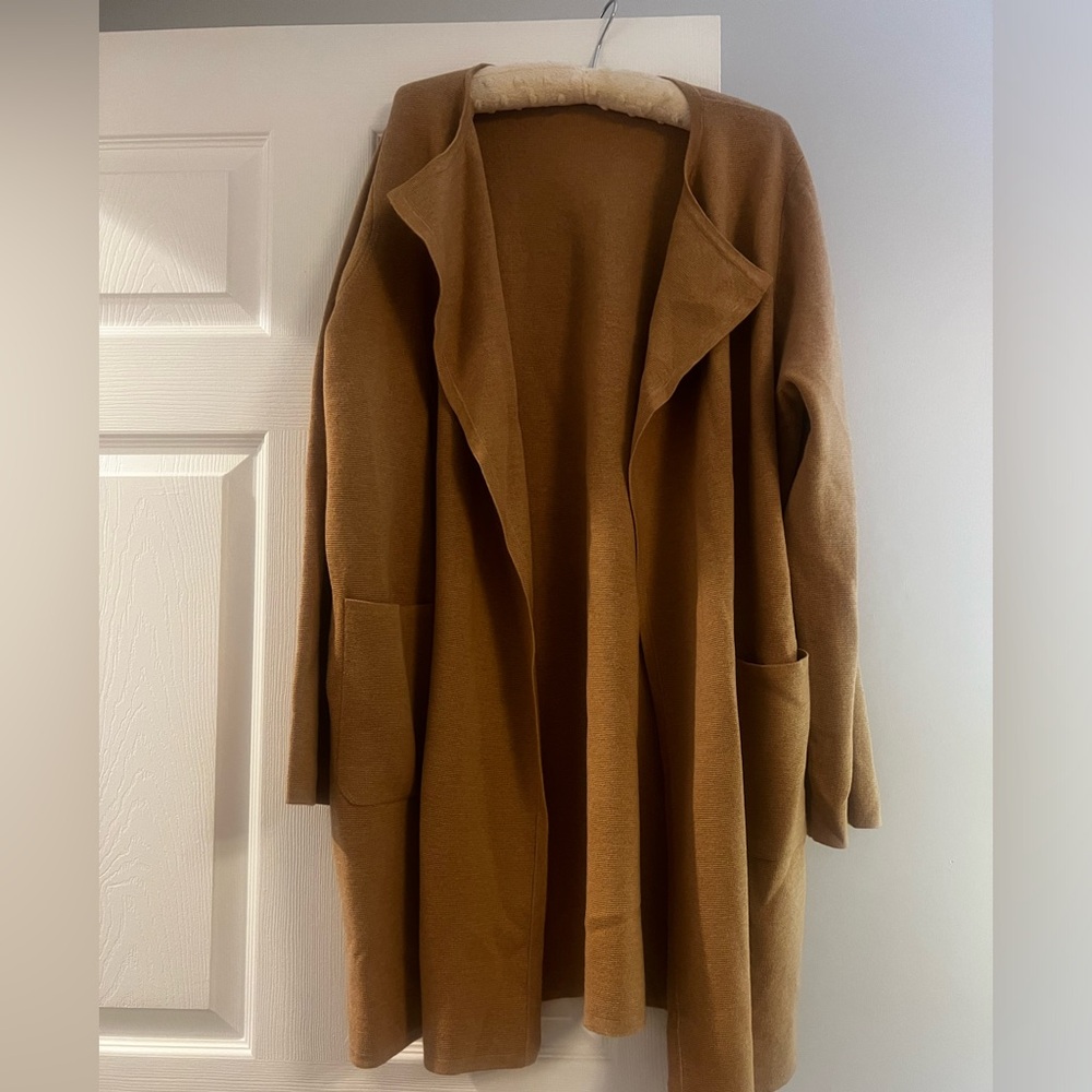 J crew collarless sweater blazer